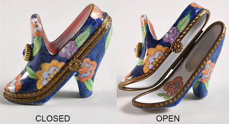 Rochard Limoges Box Blue Jewel Shoe - No Box