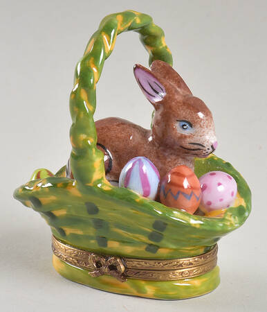 Rochard Limoges Box Rabbit Basket - No Box