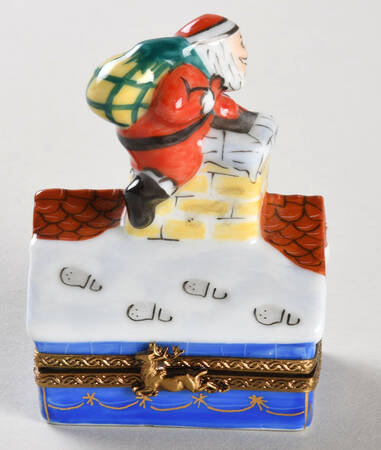 Rochard Limoges Box Santa On Roof Top - No Box