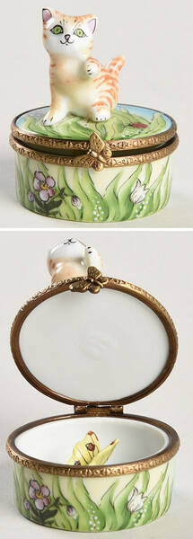 Rochard Limoges Box Cat-Spring Time - Boxed