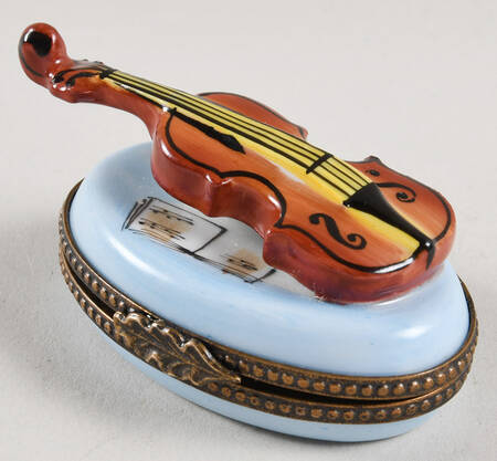 Rochard Limoges Box Violin With Sheet Music - No Box