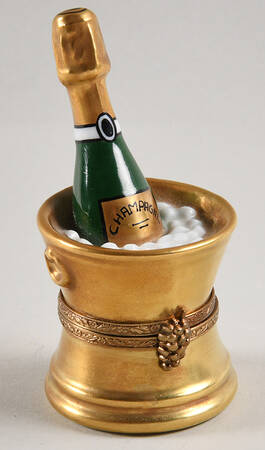 Rochard Limoges Box Champagne Bottle-Gold - No Box