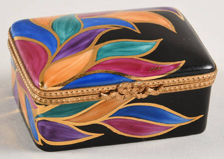 Rochard Limoges Box Multicolor Rectangle Black Box - No Box