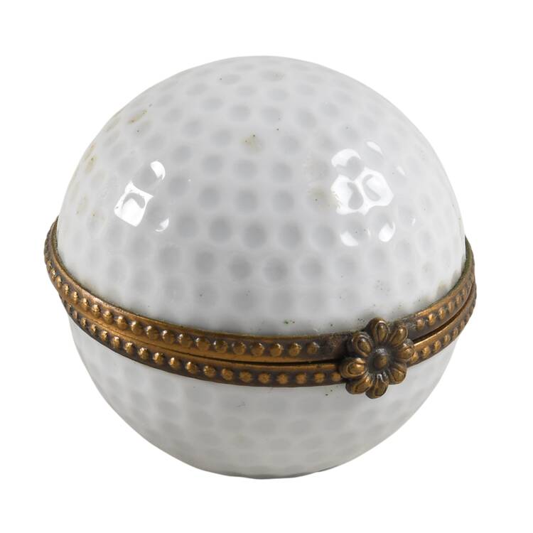 Rochard Limoges Box Golf Ball-Plain, Flower Hinge - No Box