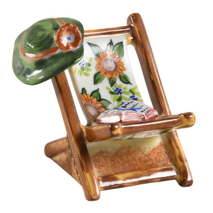 Rochard Limoges Box Yellow Floral Beach Chair - Boxed