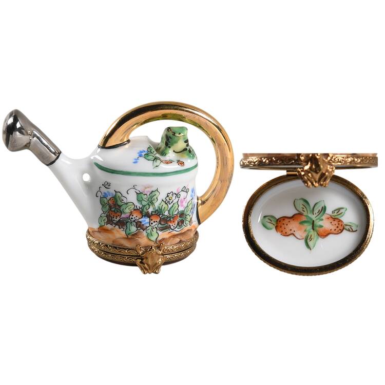 Rochard Limoges Box Watering Can With Frog - Boxed