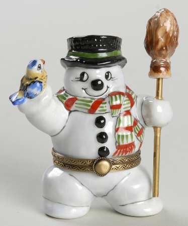 Rochard Limoges Box Jolly Snowman - Boxed