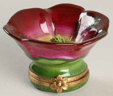 Rochard Limoges Box Purple Flower - Boxed
