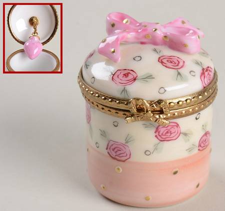 Rochard Limoges Box Round Box With Bow - Boxed