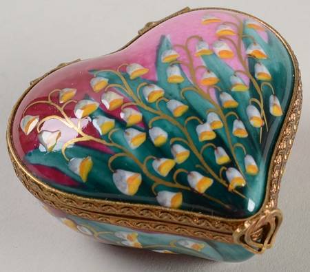 Rochard Limoges Box Lily Of The Valley Heart - Boxed