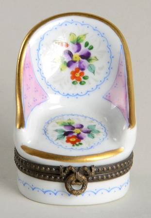 Rochard Limoges Box Floral Chair - With Box