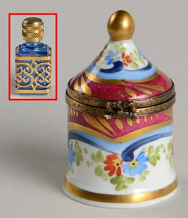 Rochard Limoges Box Floral Box With Flacon - Boxed