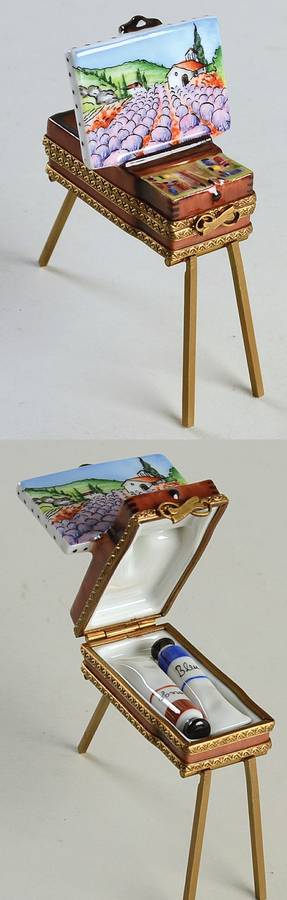 Rochard Limoges Box Painting Easel With Paints - No Box