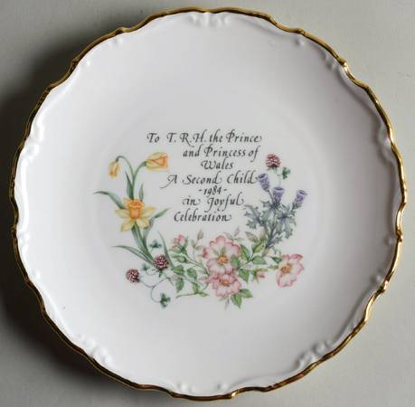 Royal Albert Royalty Giftware Prince Harry Birth Plate - No Box