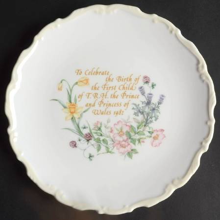 Royal Albert Royalty Giftware Prince William Birth Plate - No Box
