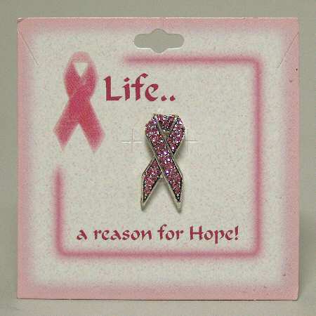 Roman Jewelry Jeweled Breast Cancer Pin - No Box