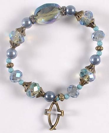 Roman Jewelry Crossfish Bracelet - Blue - Boxed