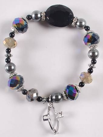 Roman Jewelry Crossfish Bracelet - Black - Boxed