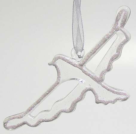 Winter Whisper Glass Dove Ornament - No Box