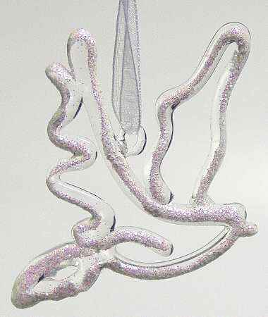 Winter Whisper Glass Dove Ornament - No Box