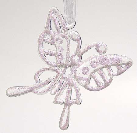 Winter Whisper Glass Butterfly Ornament - No Box