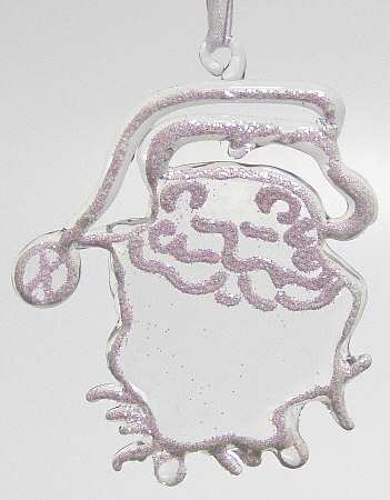Winter Whisper Glass Santa Ornament - No Box
