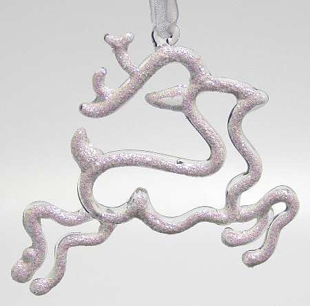 Winter Whisper Glass Deer Ornament - No Box