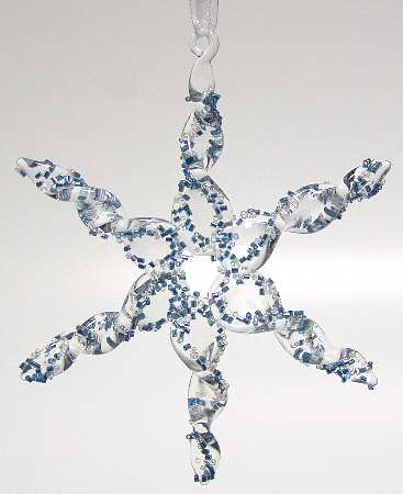 Winter Whisper Glass Snowflake Blue - Boxed
