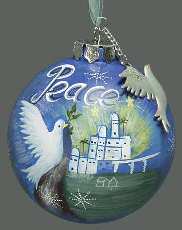 Winter Whisper Dove Glass Ball Peace - No Box