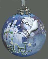 Winter Whisper Dove Glass Ball Noel - No Box