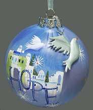 Winter Whisper Dove Glass Ball Hope - No Box