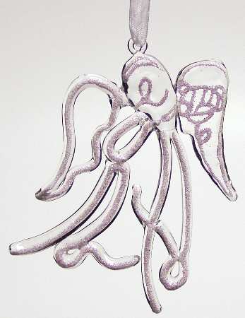 Winter Whisper Angel W/ Lyre-Glass - No Box