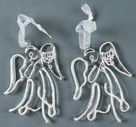 Winter Whisper Angel W/ Lyre (Set Of 2) - Set Of 2