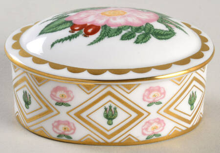 Royal Crown Derby Giftware Wild Rose Trinket Box - Large - Boxed
