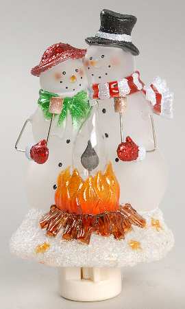 Roman Lights Night Light Snowman Couple Night Light - Boxed