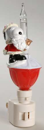 Roman Lights Night Light Snoopy Santa Bubble Light - Boxed
