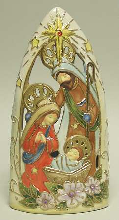 Cloisonne Collection Holy Family Tea Lite Holder - Boxed