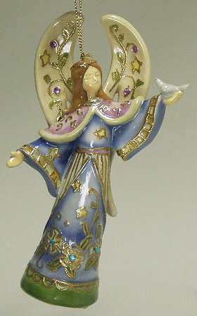 Cloisonne Collection Angel With Dove Ornament - No Box