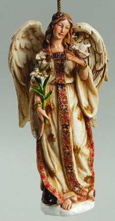 Christmas Wishes Angel With Flowers - Boxed
