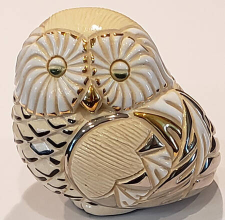 Rinconada Figurines Owl - Gold Accents - Boxed