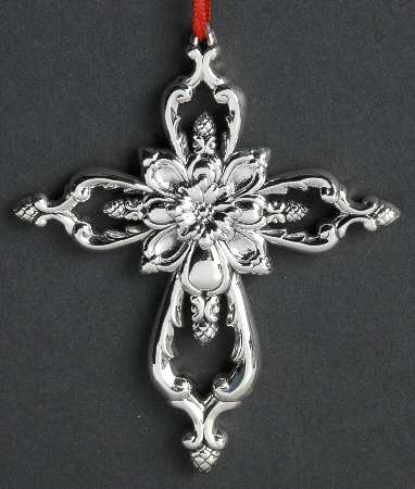 Williamsburg Sterling Ornament Chippendale Filigree Cross - Boxed