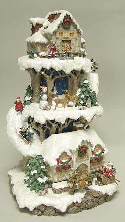 Frosty Shimmers Lighted Scene W/ Santa - Boxed