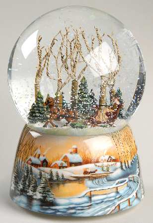 Glitterdomes Sled-We Wish Youa Merry- - No Box