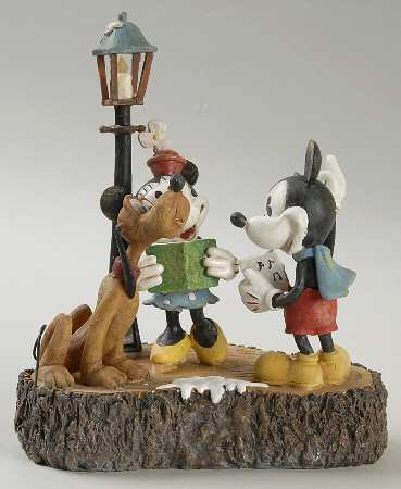 Disney Christmas Figurine Mickey Minnie & Pluto Sing - Boxed