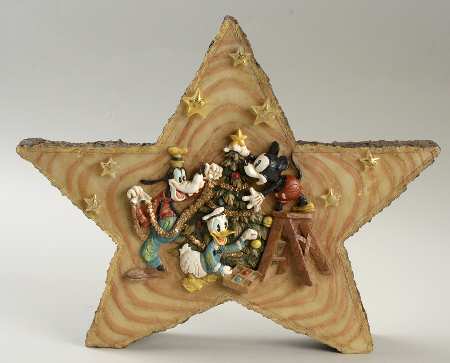 Disney Christmas Figurine Mickey Star Christmas Scene - Boxed