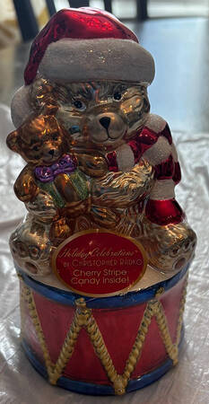 Radko Giftware Bear On Drum Candy Container - With Box
