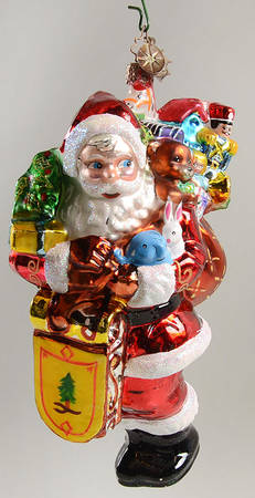 2005 Christopher Radko Ornaments Village Visitor-Santa With Sled And Toys - No Box