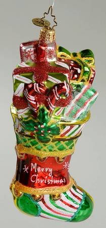 2005 Christopher Radko Ornaments Merry Christmas Stocking - No Box