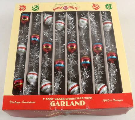 Shiny Brite Ornaments 7' Garland Tinsel & Balls - Boxed