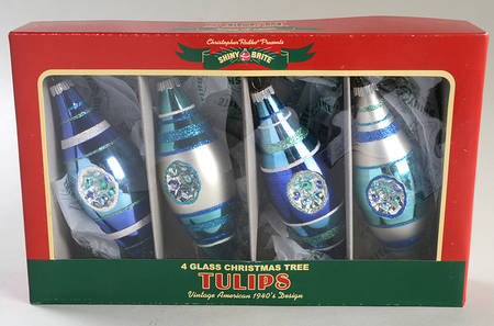 Shiny Brite Ornaments Tulips-Blue - Boxed